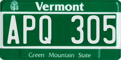 VT license plate APQ305