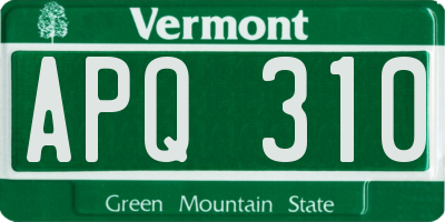VT license plate APQ310