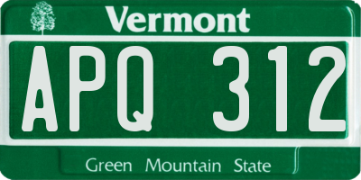 VT license plate APQ312