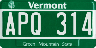 VT license plate APQ314