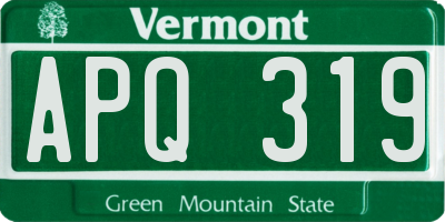 VT license plate APQ319