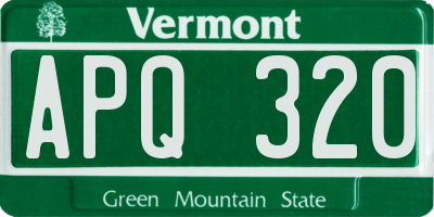 VT license plate APQ320