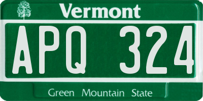 VT license plate APQ324