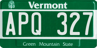 VT license plate APQ327