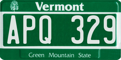 VT license plate APQ329