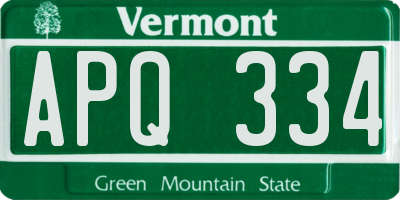 VT license plate APQ334