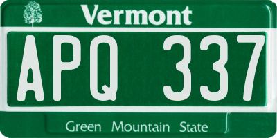 VT license plate APQ337