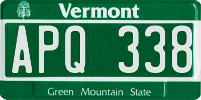 VT license plate APQ338