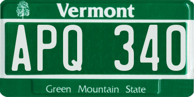 VT license plate APQ340