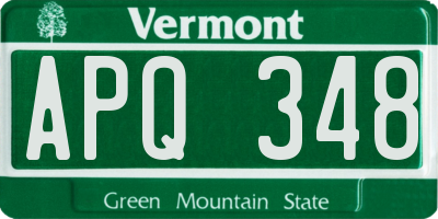 VT license plate APQ348