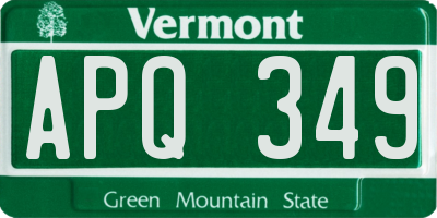 VT license plate APQ349