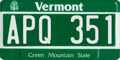 VT license plate APQ351