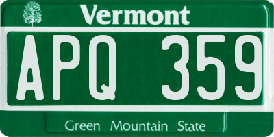 VT license plate APQ359
