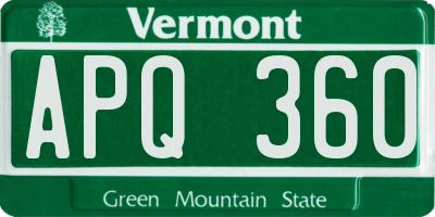 VT license plate APQ360