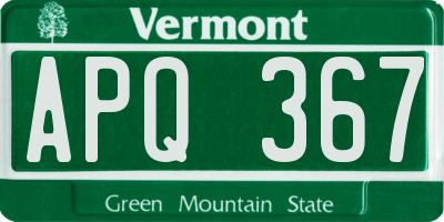 VT license plate APQ367
