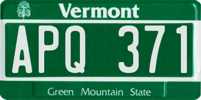 VT license plate APQ371