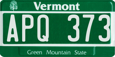 VT license plate APQ373