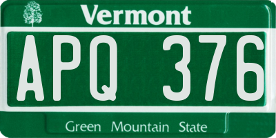 VT license plate APQ376