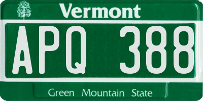 VT license plate APQ388