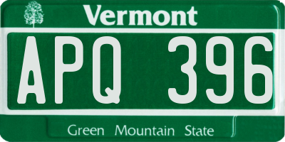 VT license plate APQ396