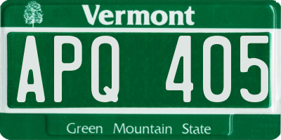 VT license plate APQ405