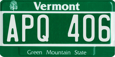 VT license plate APQ406