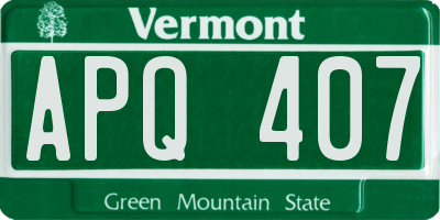 VT license plate APQ407
