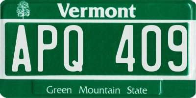 VT license plate APQ409
