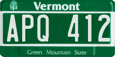 VT license plate APQ412