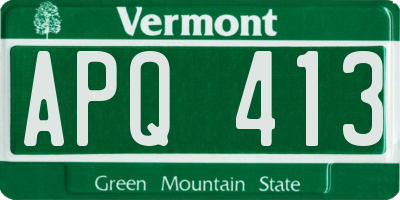 VT license plate APQ413