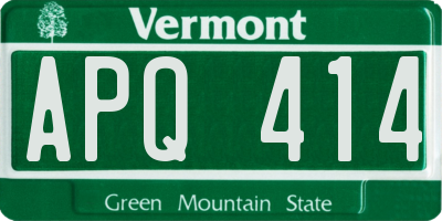 VT license plate APQ414