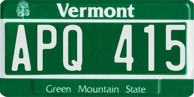 VT license plate APQ415