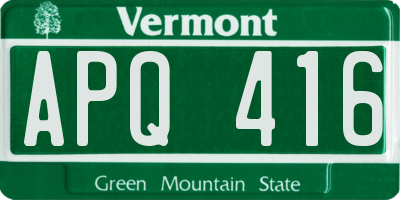 VT license plate APQ416