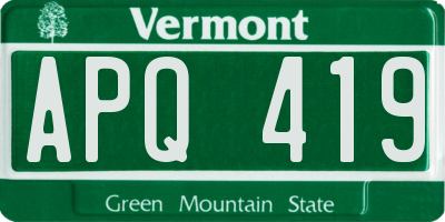 VT license plate APQ419