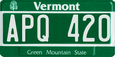 VT license plate APQ420
