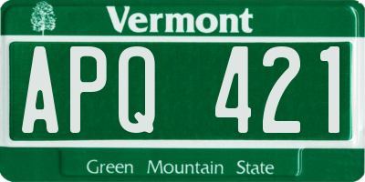 VT license plate APQ421