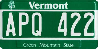VT license plate APQ422