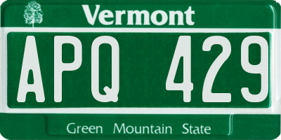 VT license plate APQ429