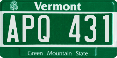 VT license plate APQ431
