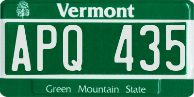 VT license plate APQ435