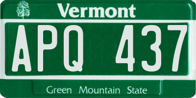 VT license plate APQ437