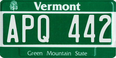 VT license plate APQ442