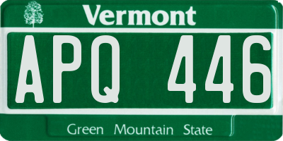 VT license plate APQ446