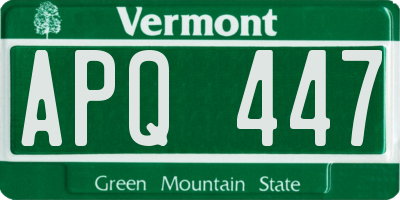 VT license plate APQ447