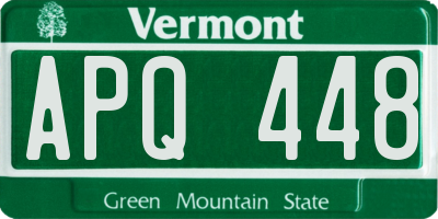 VT license plate APQ448