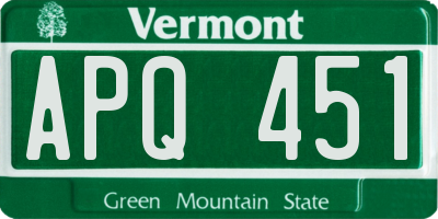 VT license plate APQ451