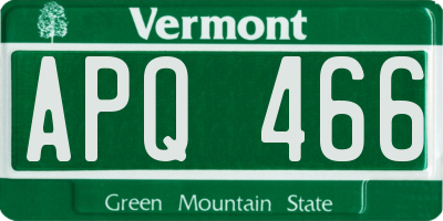 VT license plate APQ466