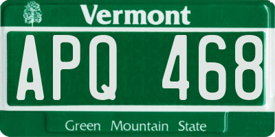 VT license plate APQ468