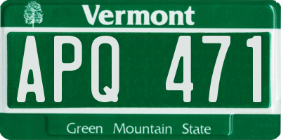 VT license plate APQ471