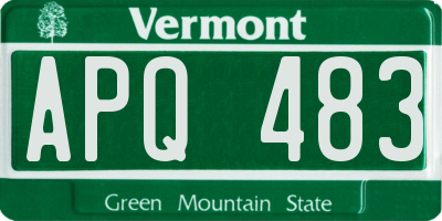 VT license plate APQ483